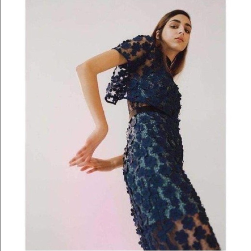 SELF-PORTRAIT Overlay Lace Maxi Dress